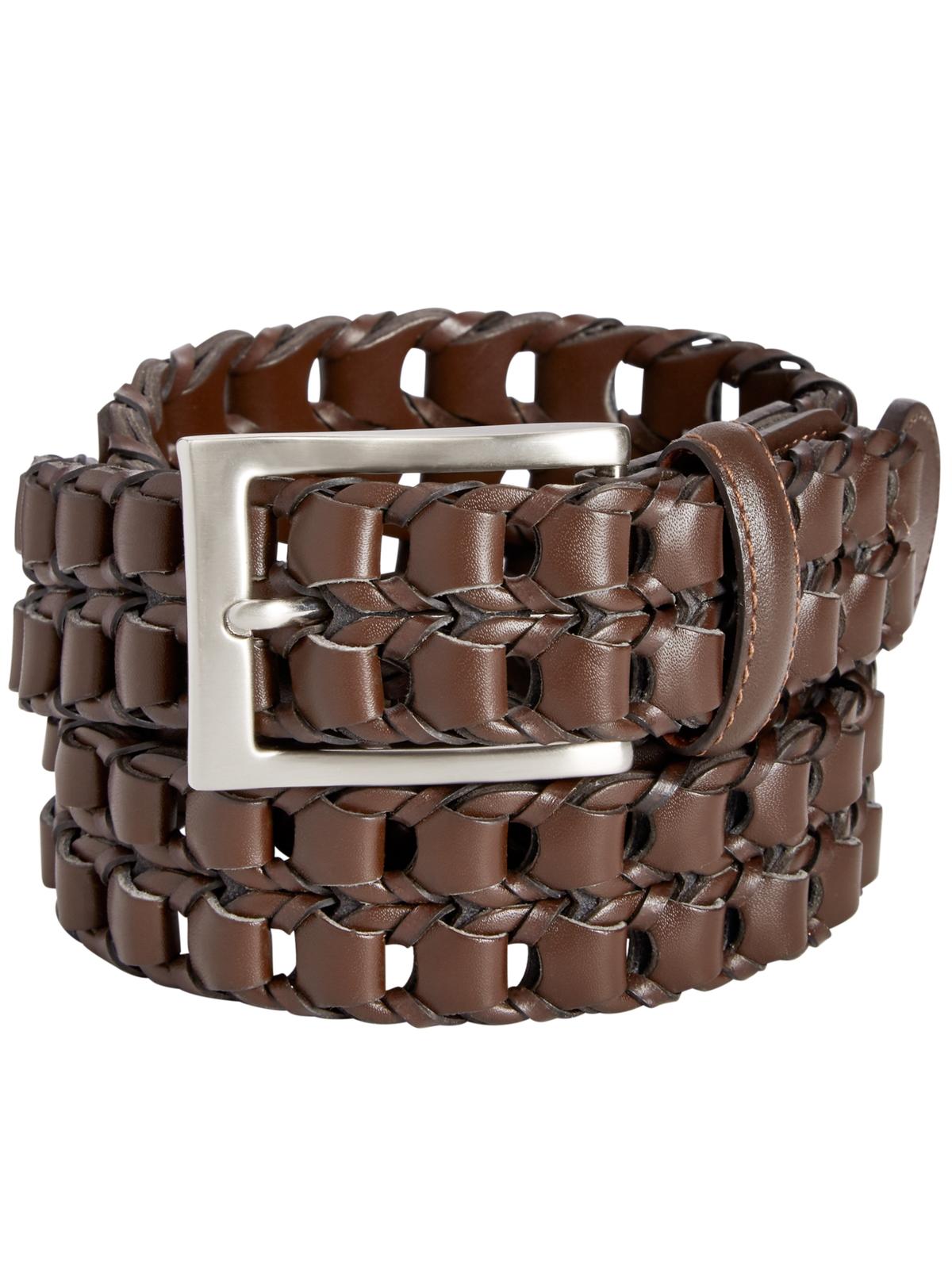 Perry Ellis Men's Leather Buckle Braided Belt Brown Size Small - image 1 of 2