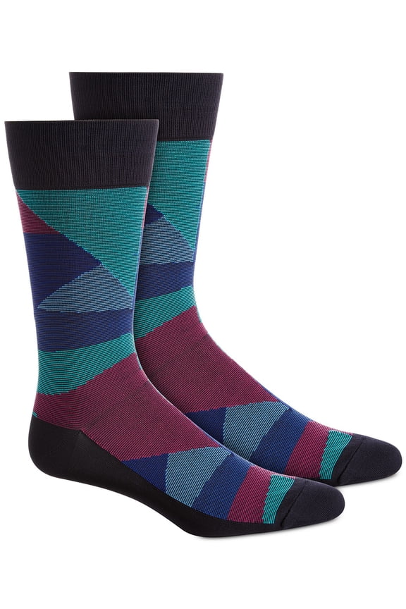Men’s MMicrofiber Geo Triangle Socks, Navy