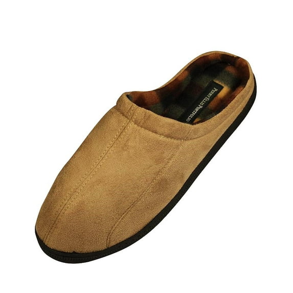 Perry Ellis Men's Microsuede Clog Slippers - Spring Foam Cushion Insole - Faux Fur Lining - 30 Day Guarantee