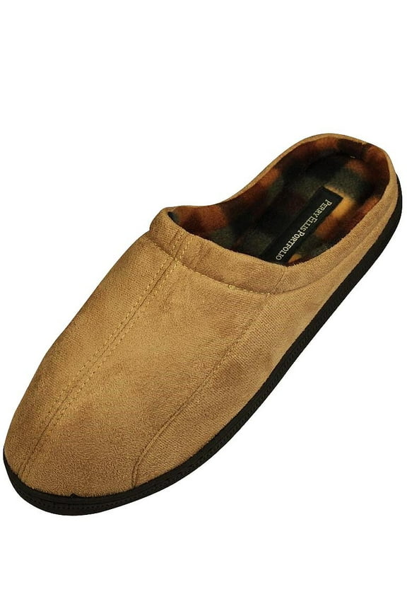 Men's Microsuede Clog Slippers - Spring Foam Cushion Insole - Faux Fur Lining - 30 Day Guarantee