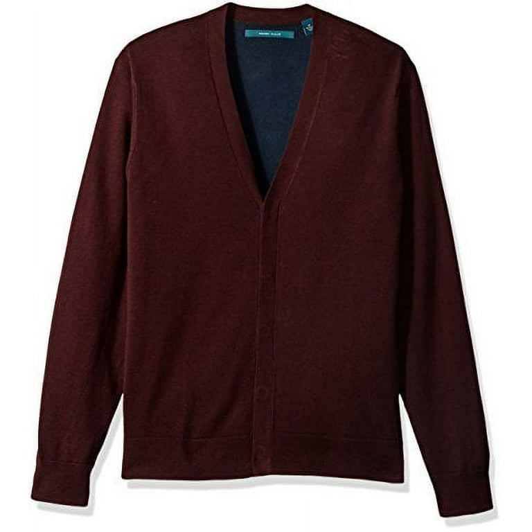 Perry Ellis Men s Plaited Cardigan Sweater Port Extra Large Walmart