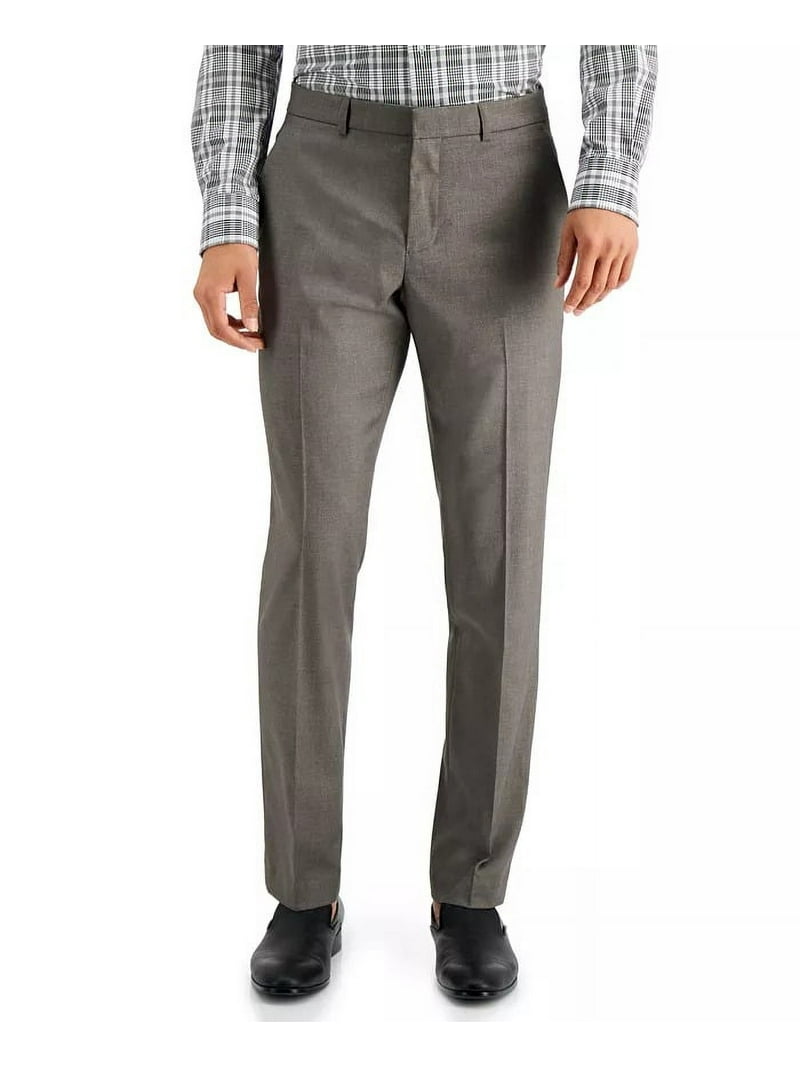perry ellis portfolio modern fit performance stretch dress pants Perry Ellis Portfolio Mens Slim fit Dress Pants 32 / 30 Brown Solid