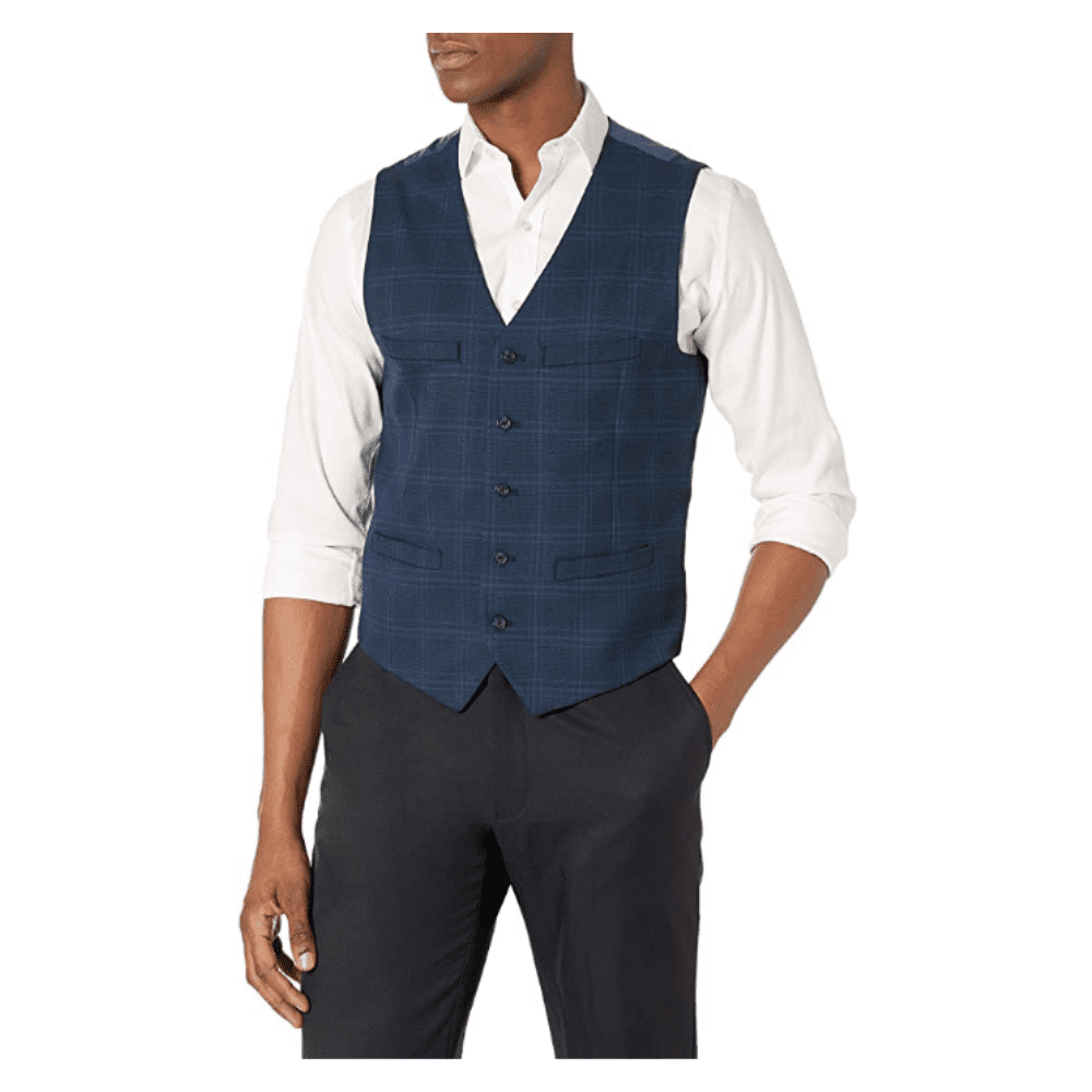 Perry Ellis Men s St Lrg Tnl PLD Vest Estate Blue M Walmart