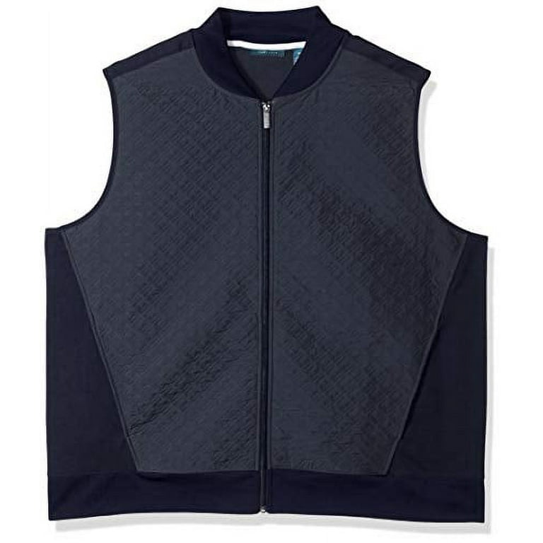 Perry Ellis Men s Tall Big Tall Quilted Zip Front Vest Dark Sapphire DFK 3X Big Walmart