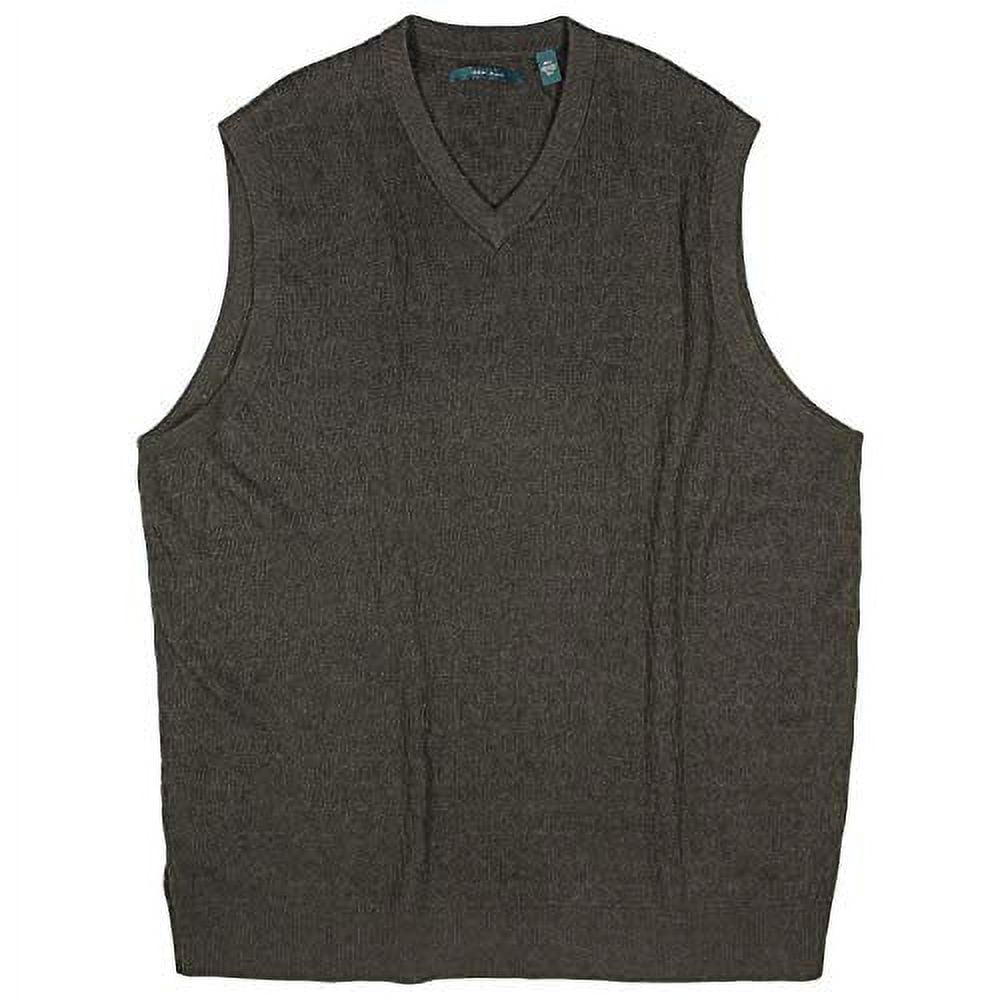 Perry Ellis Men's Vest Big and Tall Knit Pullover Vest (Charcoal
