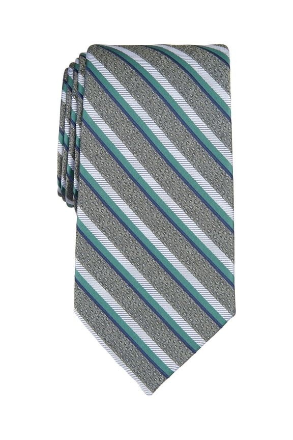 Mens Arnett Classic Stripe Neck Tie Hunter Green