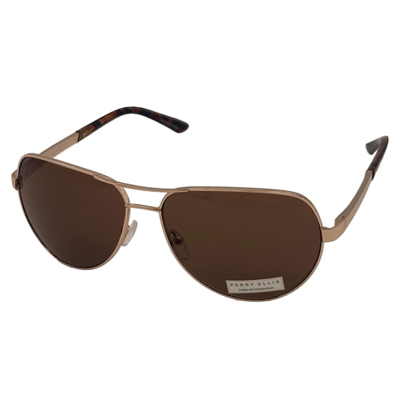 Perry Ellis 100% UV Protection Men's Aviator Sunglasses with Perry Ellis Pouch