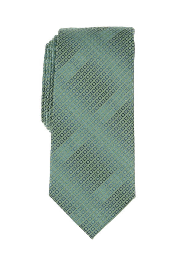 Mens Barbet Classic Geometric Neck Tie Green