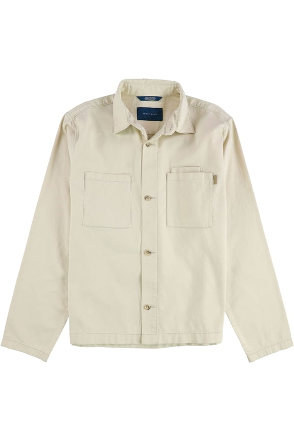Mens Cotton Shacket Field Jacket, Beige, 44