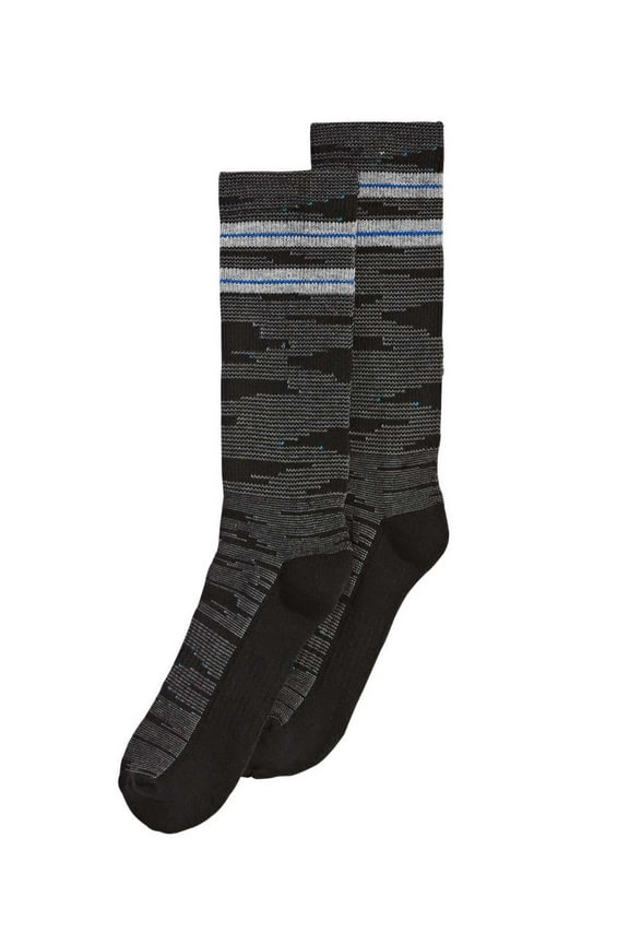 Mens Casletic Printed Midweight Socks, Black, 7-12