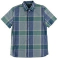 thumbnail image 1 of Perry Ellis Mens Chambray Plaid Button-Down Shirt, 1 of 2