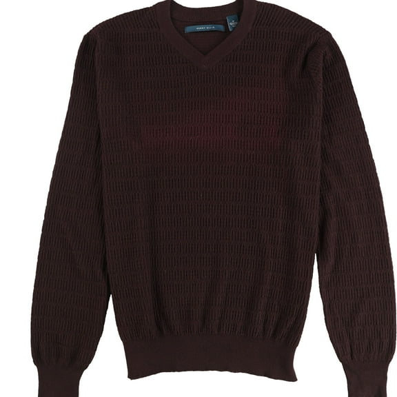 Perry Ellis Mens Crewneck Pullover Sweater, Purple, Medium