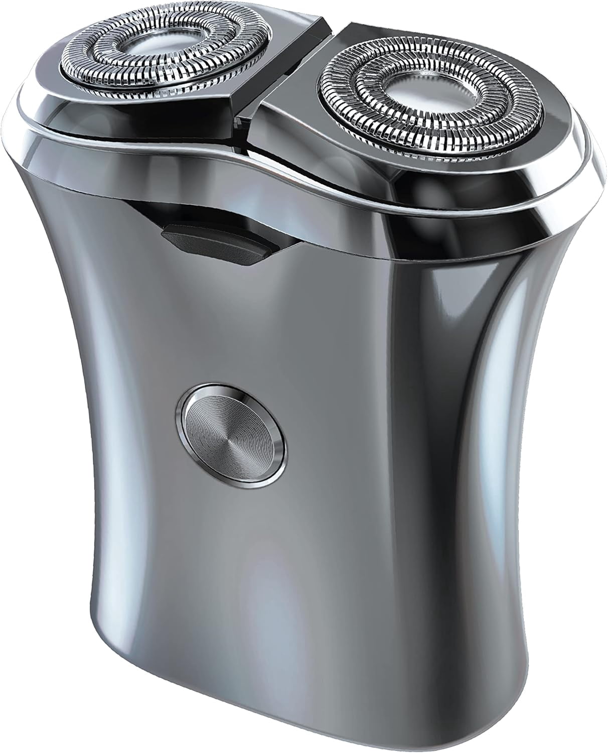 PERRY ELLIS Cordless Dual Rotary Electric Shaver, Rechargeable Shaver for Men w/ Protective Cap, Silver