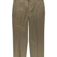 thumbnail image 1 of Perry Ellis Mens Flat Front Birdseye Dress Pants Slacks, Brown, 33W x 32L, 1 of 2