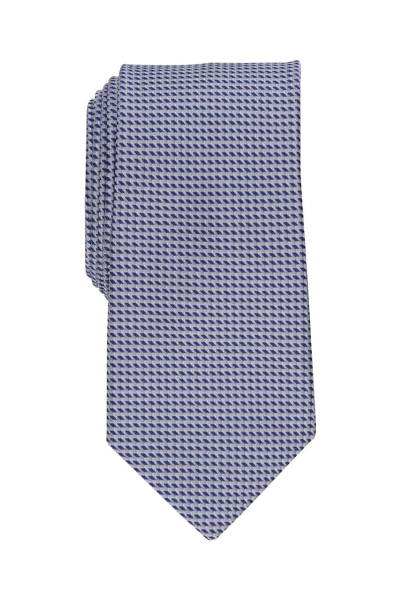 Mens Gaines Mini Print Tie Silver One Size Necktie