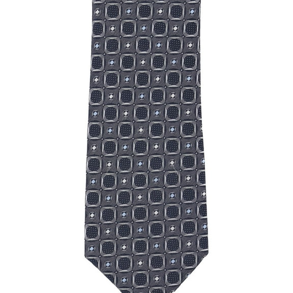Perry Ellis Mens Geometric Self-tied Necktie blue Short