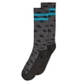 thumbnail image 1 of Perry Ellis Mens Geometric W/Stripe Midweight Socks, Black, 7-12, 1 of 1