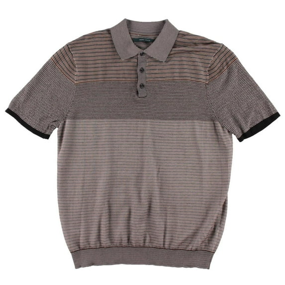 Perry Ellis Mens Knit Striped Polo Shirt