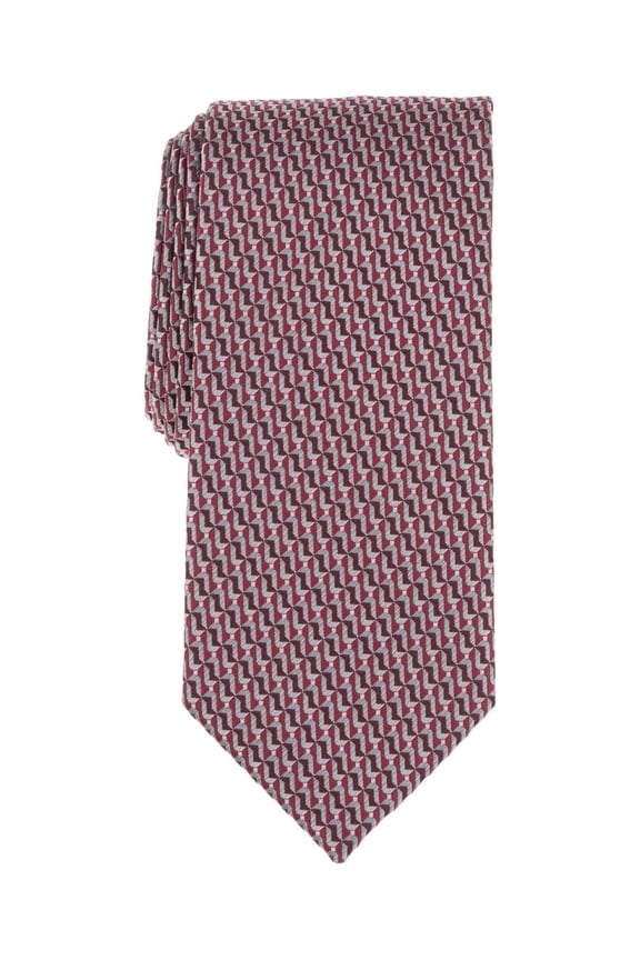 Mens Langer Classic Geometric Neck Tie Red