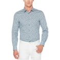 thumbnail image 1 of Perry Ellis Mens Leaf Button Up Shirt, Blue, X-Large, 1 of 2
