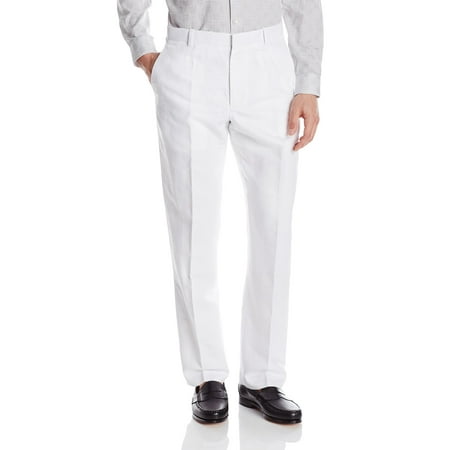 Perry Ellis Mens Linen Suit Dress Pants Bright White 38 x 32