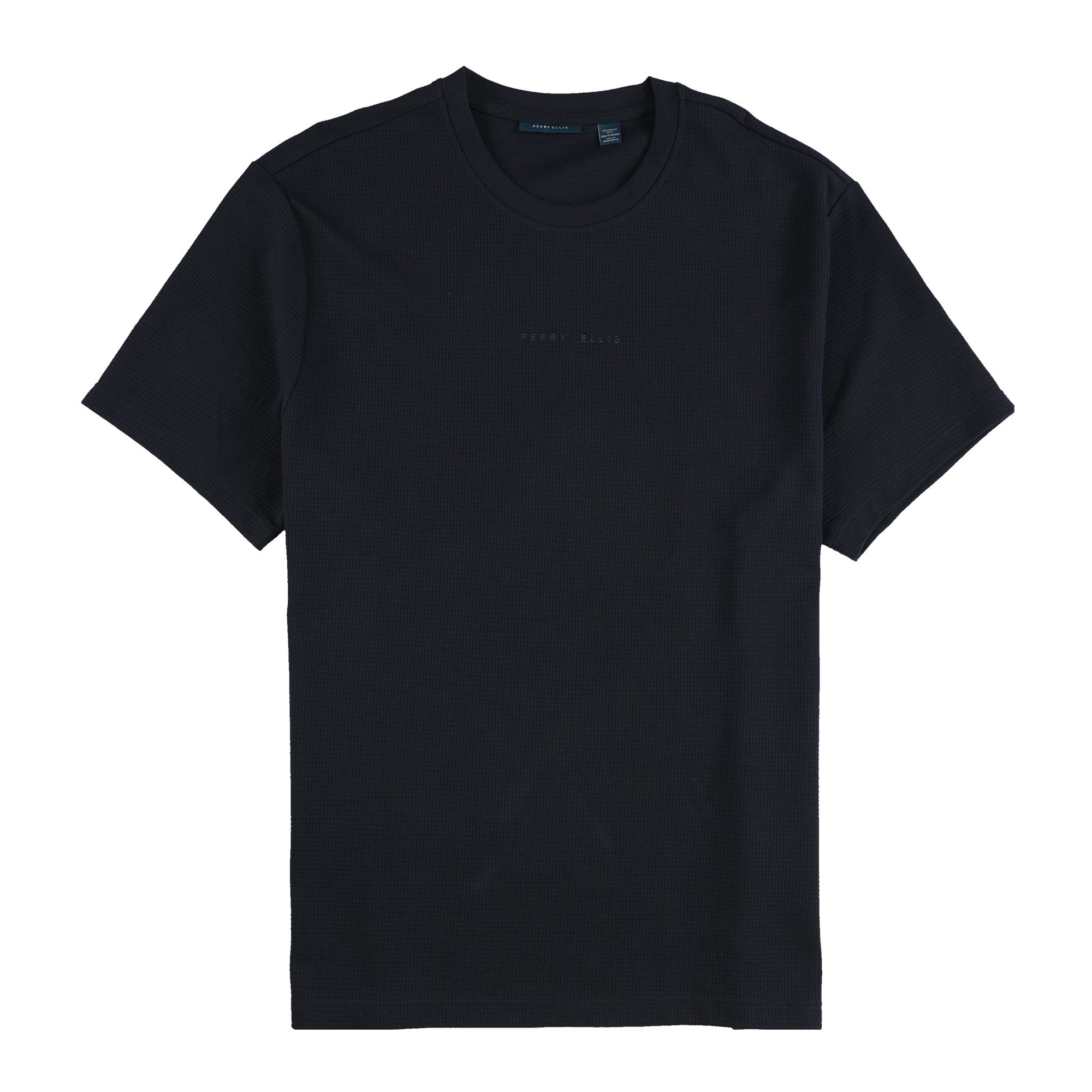 Perry Ellis Mens Logo Crew Embellished T-Shirt, Blue, X-Large