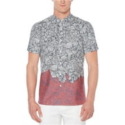 Perry Ellis Mens Luau Flower Button Up Shirt, Multicoloured, Small