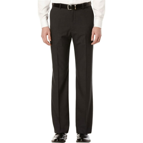 Perry Ellis Mens Mini-Check Casual Trouser Pants, Grey, 32W x 30L