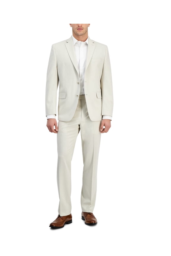 Portfolio Mens Modern fit 2 Piece Suit 44 R / 37 Waist Stone Stretch