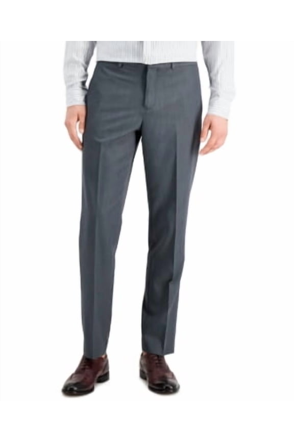 Mens Modern fit Dress Pants 32 / 30 Charcoal Grey Solid Stretch