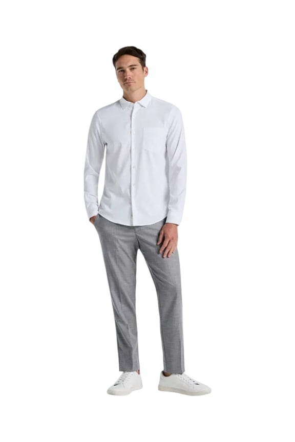 Mens Modern fit Dress Pants 33 / 32 Light Grey Solid Stretch