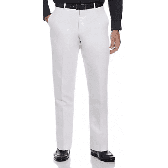 Perry Ellis Portfolio Mens Modern fit Dress Pants 34 / 34 White Solid