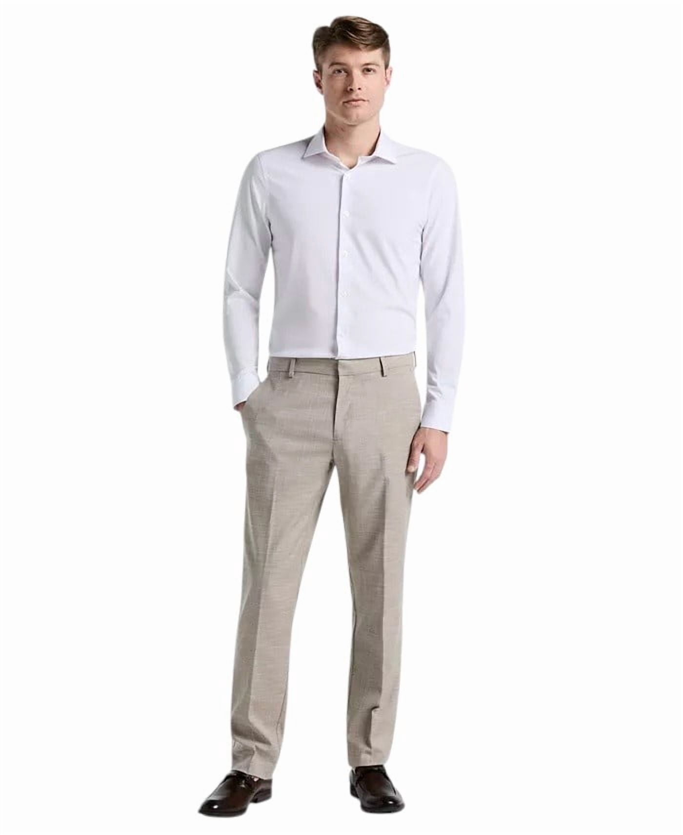 Perry Ellis Mens Modern fit Dress Pants 36 / 29 Beige Solid - Walmart.com