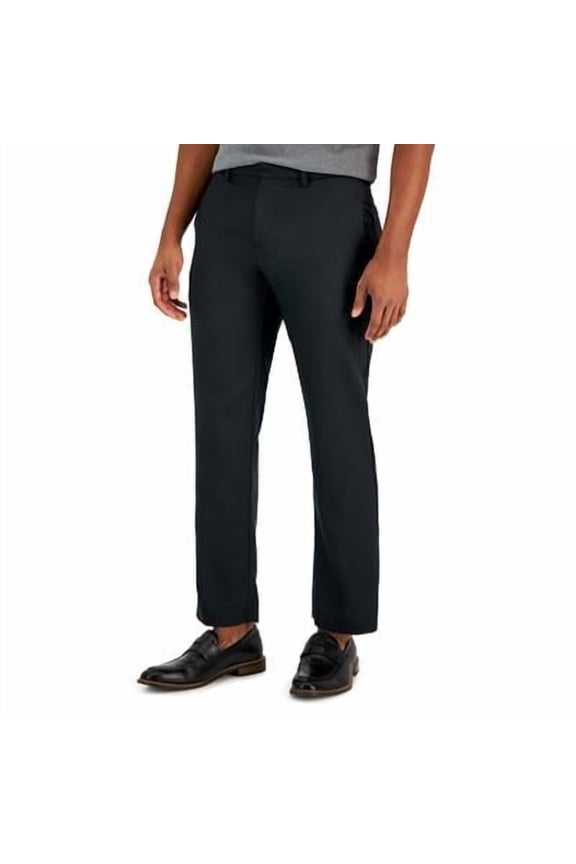 Mens Modern fit Dress Pants 38 / 30 Black Solid Stretch