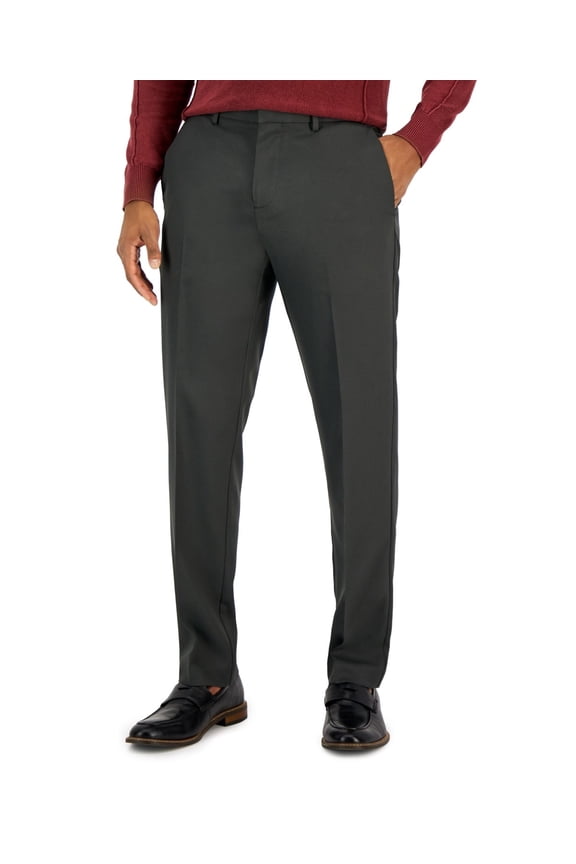 Mens Modern fit Dress Pants 40 / 30 Charcoal Grey Solid