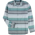 thumbnail image 1 of Perry Ellis Mens Multi Stripe Button Up Shirt, Blue, X-Large, 1 of 2