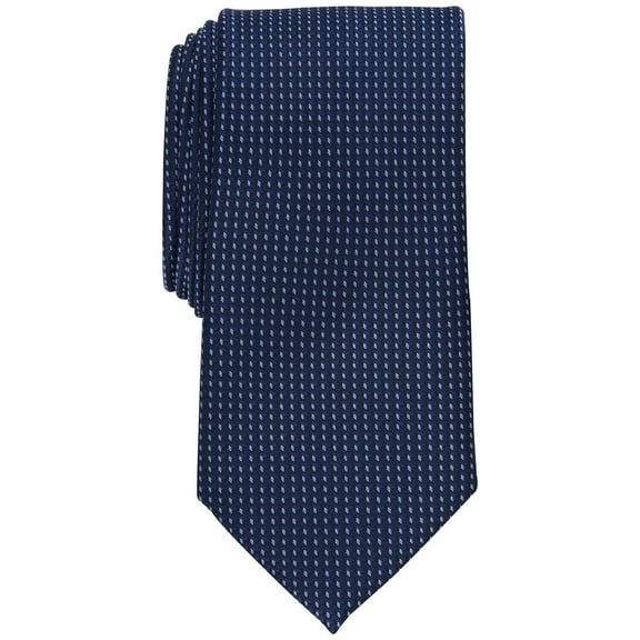 Perry Ellis Mens Necktie Mini Print Navy Blue Tie