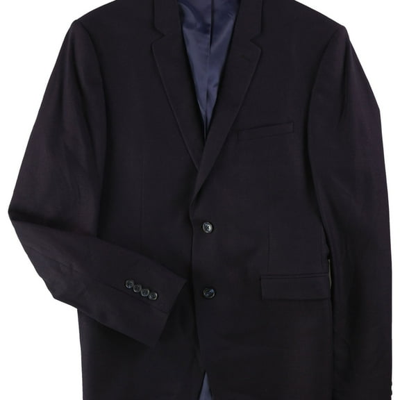 Perry Ellis Mens Pindot Two Button Blazer Jacket, Purple, 42 Long
