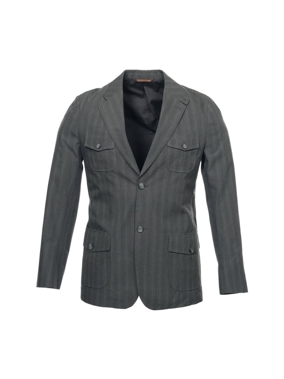 Mens Pinstripe 2 Button Sport Coat Jacket (40 Regular, Gargoyle)