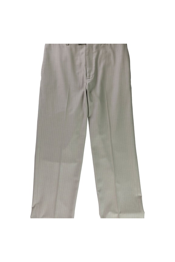 Mens Pinstripe Casual Trouser Pants, Beige, 32W x 30L