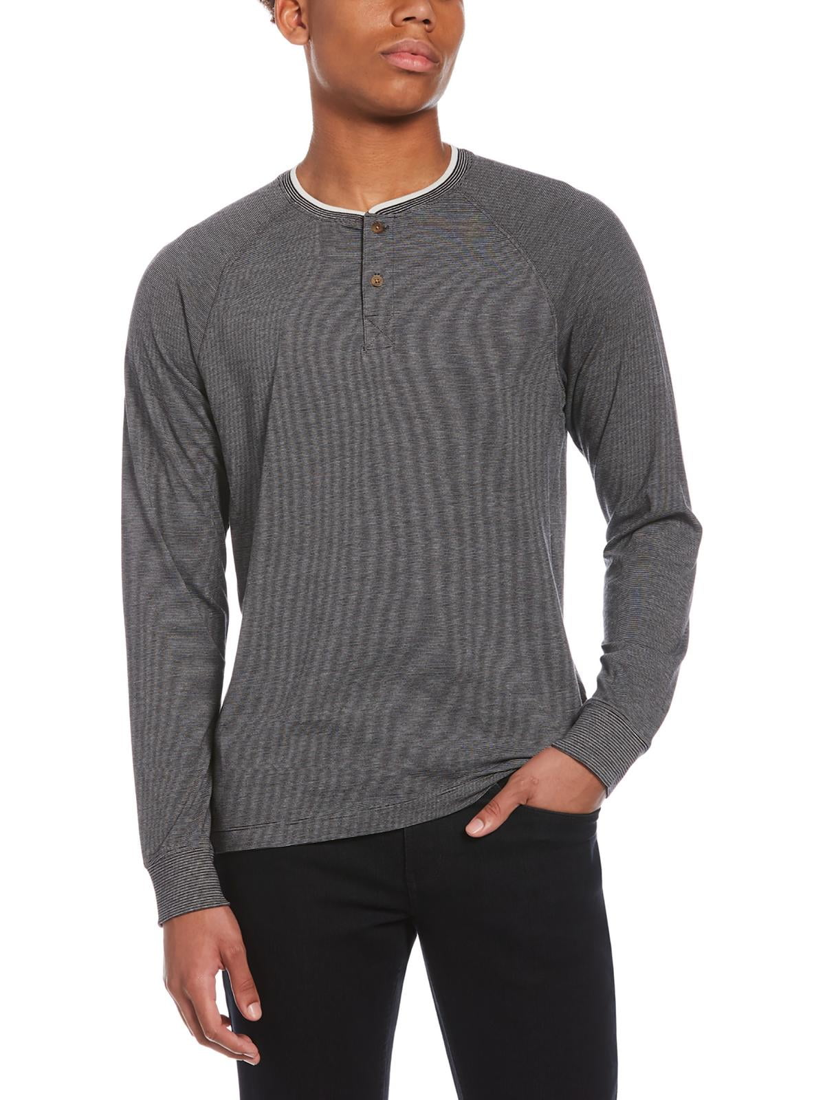 Perry Ellis Mens Pullover Micro Stripe Henley Shirt Walmart