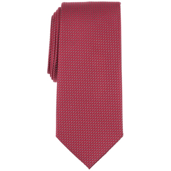 Perry Ellis Mens Sanson Mini-Pattern Neck Tie Red