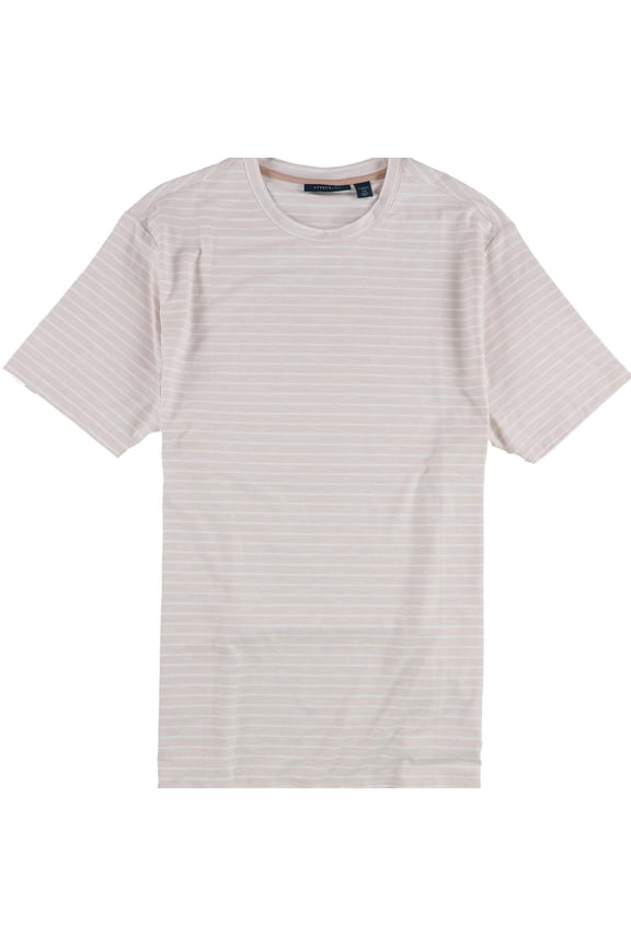 Mens Striped Basic T-Shirt, Pink, Medium