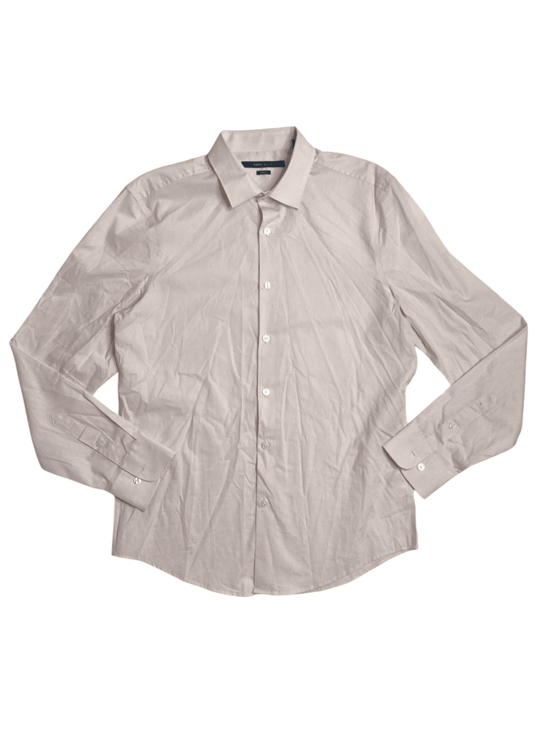 Perry Ellis Mens Slim Fit Dobby Long Sleeve Button Down Shirt Pink XL