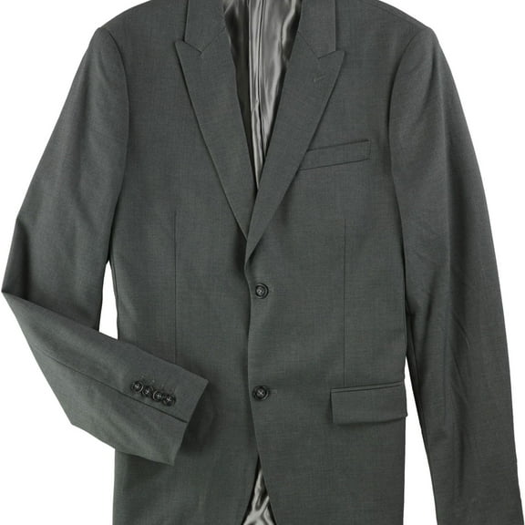 Perry Ellis Mens Slim Fit Two Button Blazer Jacket, Grey, 40 Long