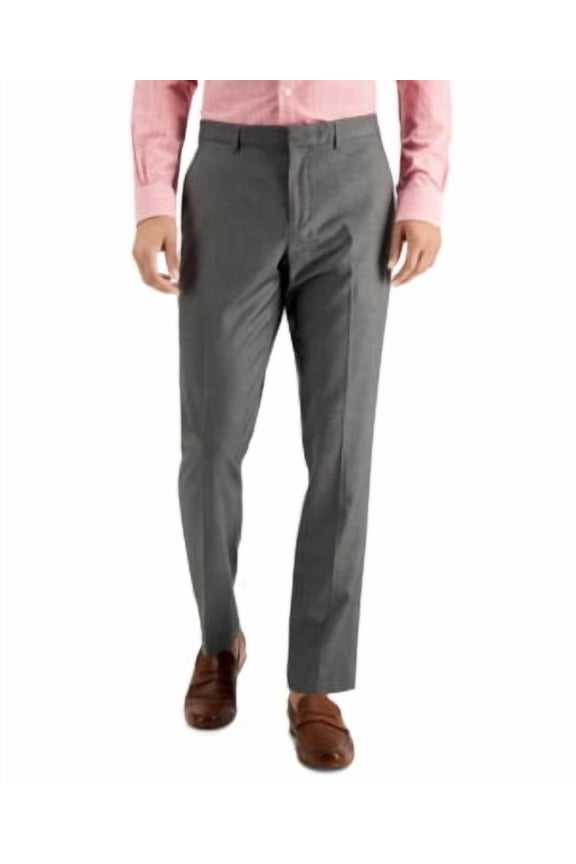 Mens Slim fit Dress Pants 30 / 30 Charcoal Grey Solid Stretch