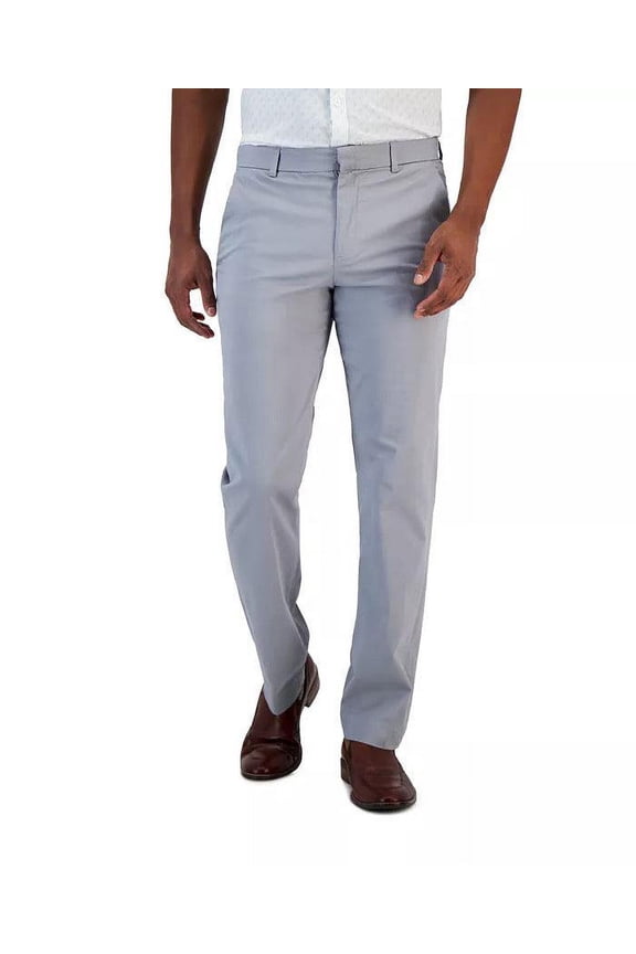 Mens Slim fit Dress Pants 32 / 30 Light Grey Solid Stretch