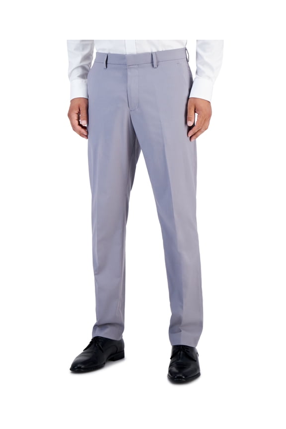 Mens Slim fit Dress Pants 32 / 30 Light Grey Solid