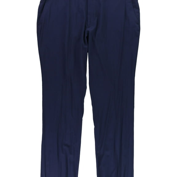 Perry Ellis Mens Solid Twill Dress Pants Slacks, Blue, 43W x 35L