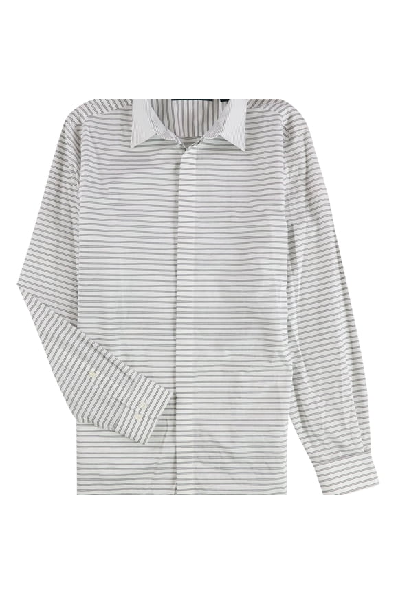 Mens Striped Metallic Button-Down Shirt